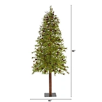 8ft. Pre-Lit Wyoming Alpine Artificial Christmas Tree, Clear LED Lights