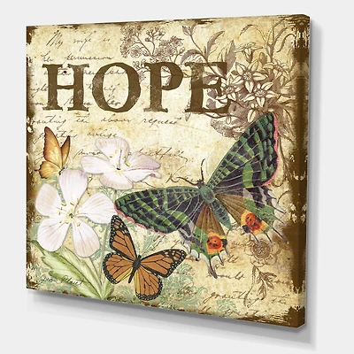 Designart - Inspirational Butterflies Hope