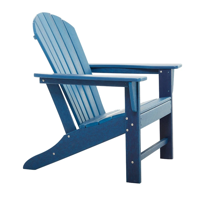Blue Polyethylene Traditional Outdoor Adirondack Chair, 38" x 31" x 32"