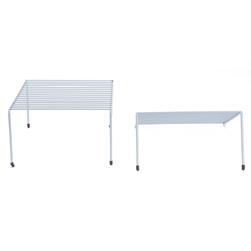 Mind Reader Silver Multi-Purpose Expandable Kitchen Counter & Cabinet Shelf Storage & Organization