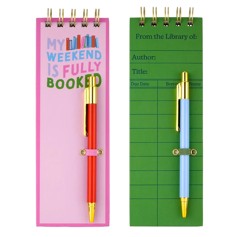 Assorted 3" x 8.5" Bookish Notebook with Pen, 2pc. by Fab Finds
