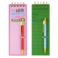 Assorted 3" x 8.5" Bookish Notebook with Pen, 2pc. by Fab Finds