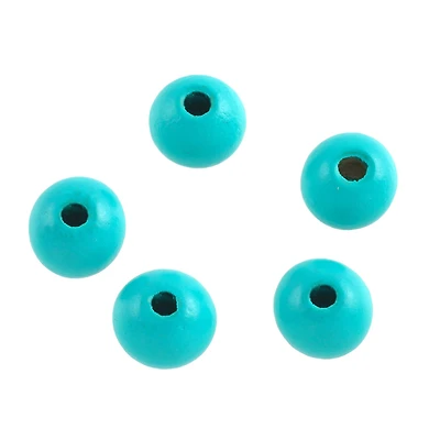 Turquoise Wooden Round Beads, 12mm by Bead Landing™