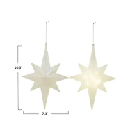 Hello Honey® 10.5" White Glitter LED Plastic Star Ornament