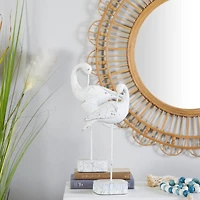 White Polystone Bird Sculpture Set