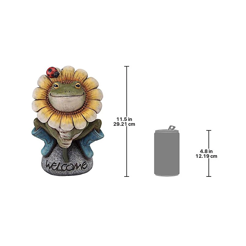 Design Toscano 11" Flowery Frog Garden Welcome Statue