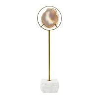 Hello Honey® 18" Gray Agate Accent on Metal & Marble Stand