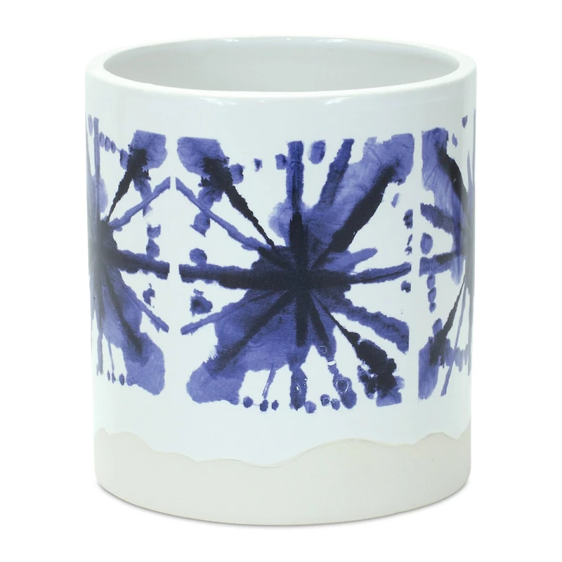 Blue Tie-Dye Print Ceramic Pot Set