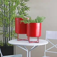 CosmoLiving by Cosmopolitan Red Metal Planter Set