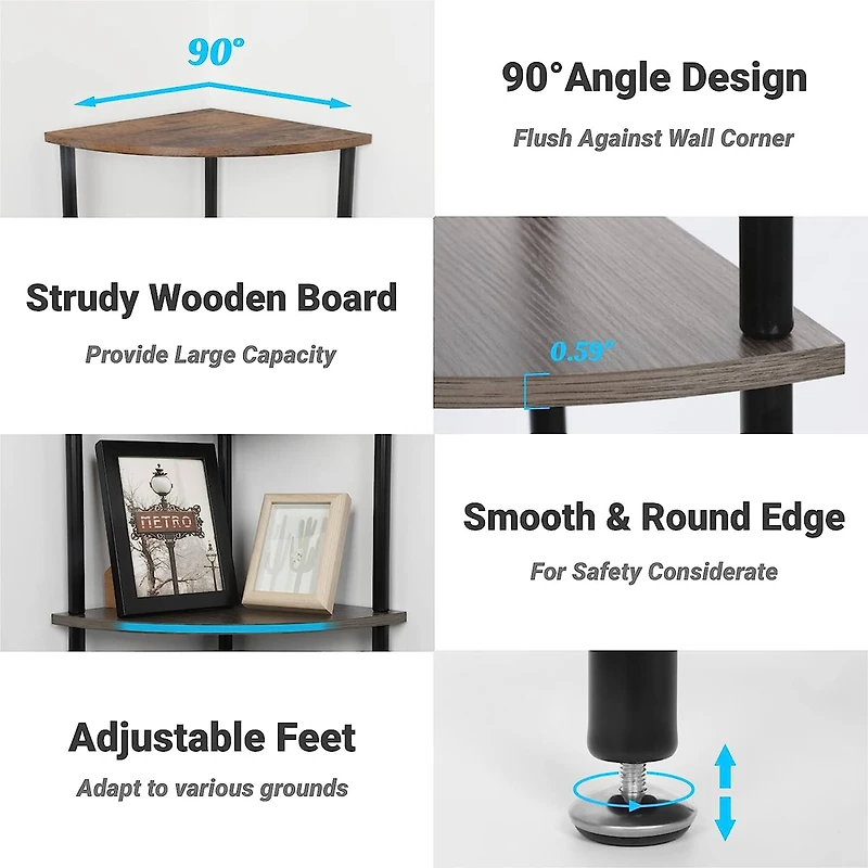 NEX™ 50" Brown 5-Tier Corner Shelf