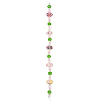 Pink Floral Lampwork Glass Rondelle Bead Mix by Bead Landing™