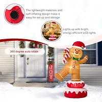 Glitzhome® 6ft. Lighted Inflatable Rotating Gingerbread Man Décor