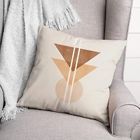 Simple Sepia Geos Throw Pillow 18" x 18"