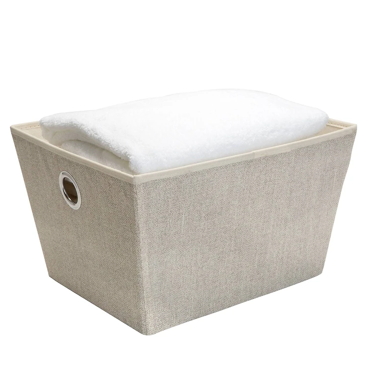 Simplify Large Faux Jute Grommet Storage Bin
