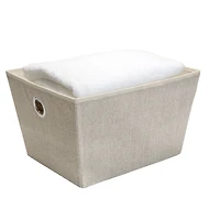 Simplify Large Faux Jute Grommet Storage Bin