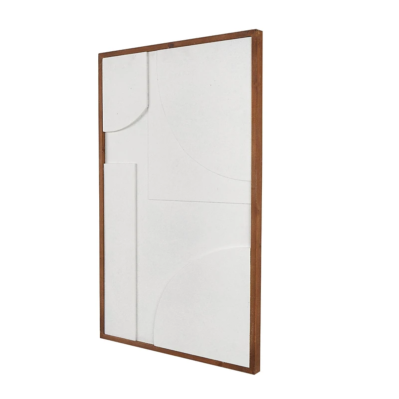 White Dimensional Geometric Framed Wall Décor