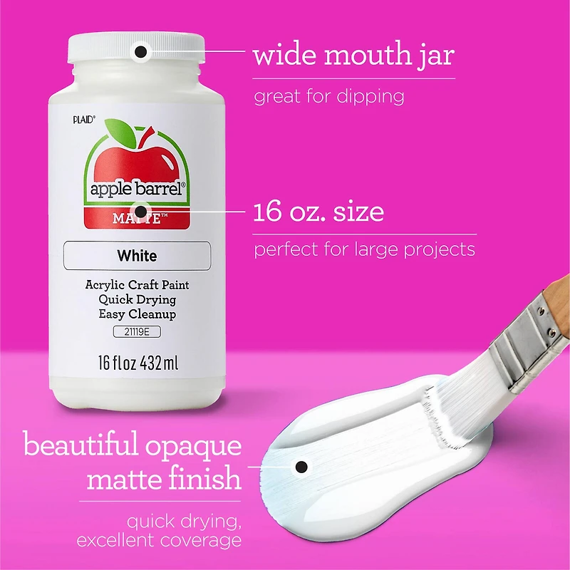 Apple Barrel® 16oz. Acrylic Black & White Paint Set