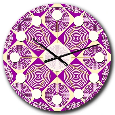 Designart 'Retro Abstract Pattern Design I Mid-Century Modern Wall Clock