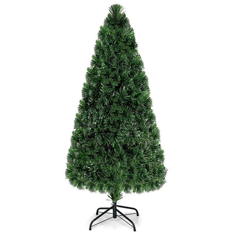 Costway 6ft. Fiber Optic Artificial Christmas Tree, LED Lights