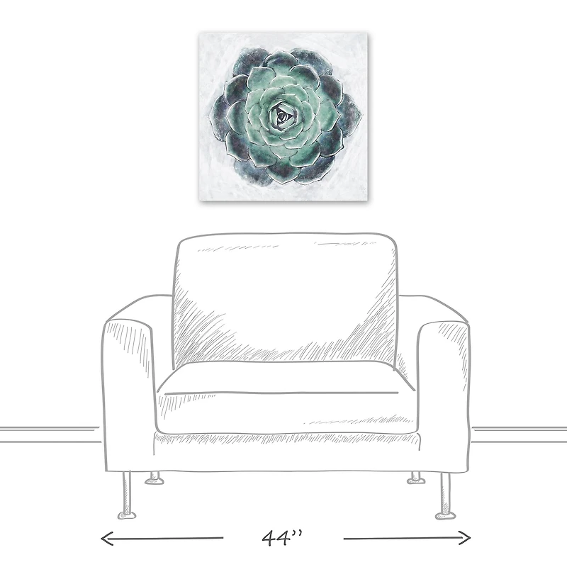 Round Succulent 20" x 20" Canvas Wall Art
