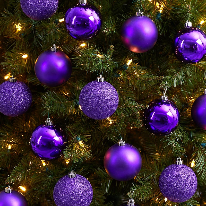 20ct. 3" Purple Shatterproof Christmas Ornaments