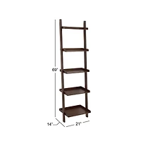 Brown Wood Traditional Shelving Unit, 69 " x 21 " x 14 "
