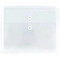 JAM Paper 12.75" x 10.5" Clear Plastic Button & String Tie Closure Envelopes, 12ct.