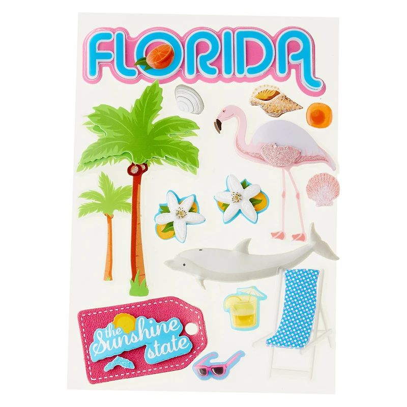 12 Pack: Florida Dimensional Stickers by Recollections™