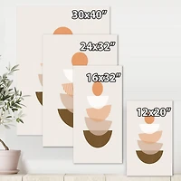 Designart - Abstract Sun & Moon Geometrics In Terracotta I