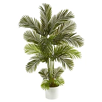 5.5ft. Areca Palm Tree in White Tin Planter