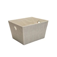 Simplify Large Faux Jute Grommet Storage Bin