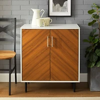 Walker Edison White Modern Bookmatch Accent Cabinet
