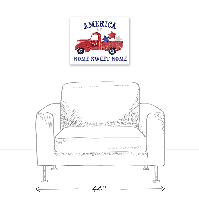 America My Home Sweet Home Canvas Wall Art