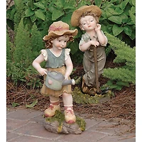 Design Toscano Fanny & Frank Farmer Garden Statue Set