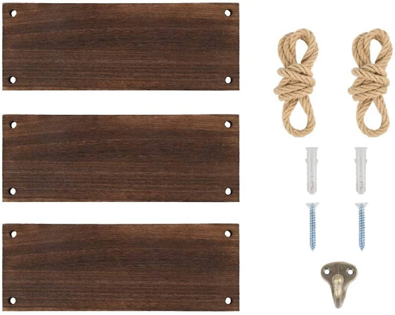 NEX™ Liantral 3-Tier Wood & Rope Hanging Shelves