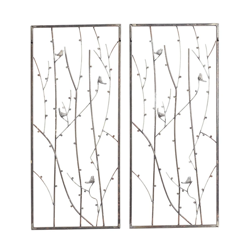 Set of 2 Black Metal Farmhouse Wall Decor, 14" x 32"