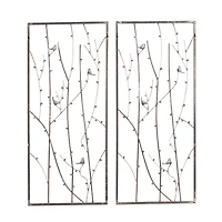 Set of 2 Black Metal Farmhouse Wall Decor, 14" x 32"