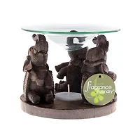 4" Ornate Elephant Triad Candle Oil Warmer