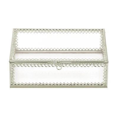 3" Silver Trim Glass Box