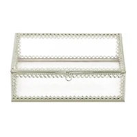 3" Silver Trim Glass Box