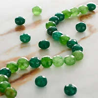 Green Quartz Faceted Coin Beads by Bead Landing