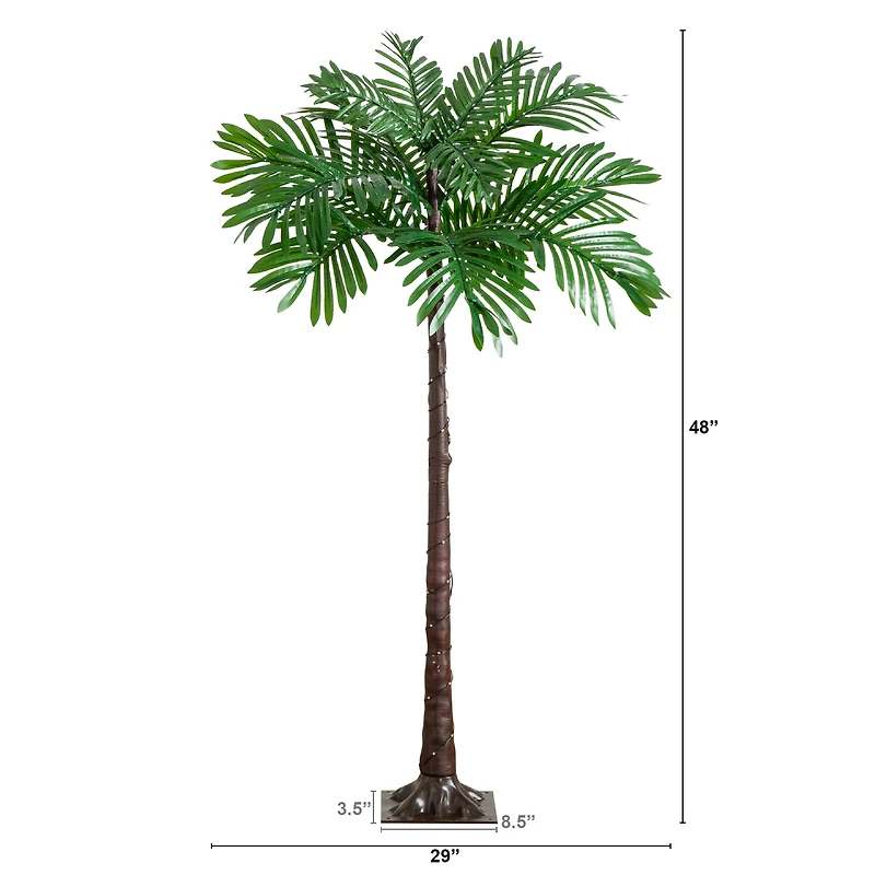 4ft. Pre-Lit UV Resistant Artificial Palm Tree with Warm White LED Lights