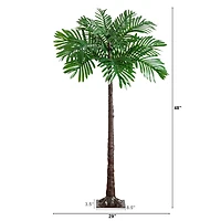 4ft. Pre-Lit UV Resistant Artificial Palm Tree with Warm White LED Lights