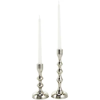 Contemporary Aluminum Taper Candle Holder Set