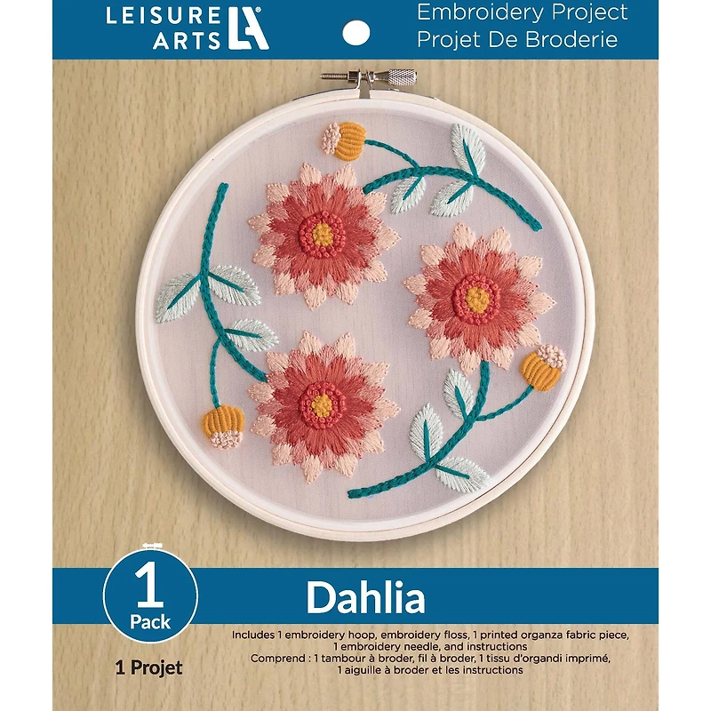 Leisure Arts® 6" Dahlia Embroidery Kit