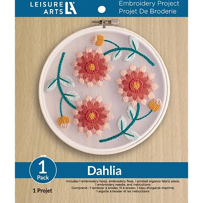 Leisure Arts® 6" Dahlia Embroidery Kit