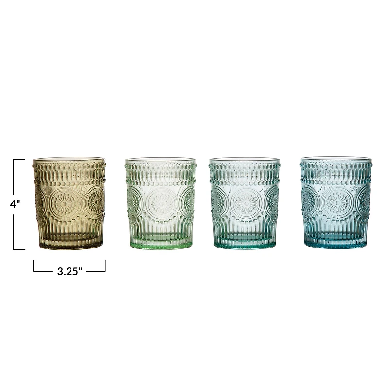 Hello Honey® 12oz. Embossed Drinking Glasses, 4ct.