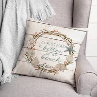 Christmas is Better by the Beach Throw Pillow