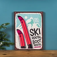 Framed Ski Lodge Wall Sign