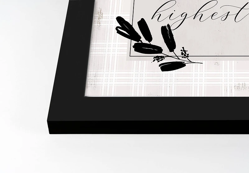 Hosanna Highest Gingham 2 16" x 16" Black Framed Print Under Plexiglass
